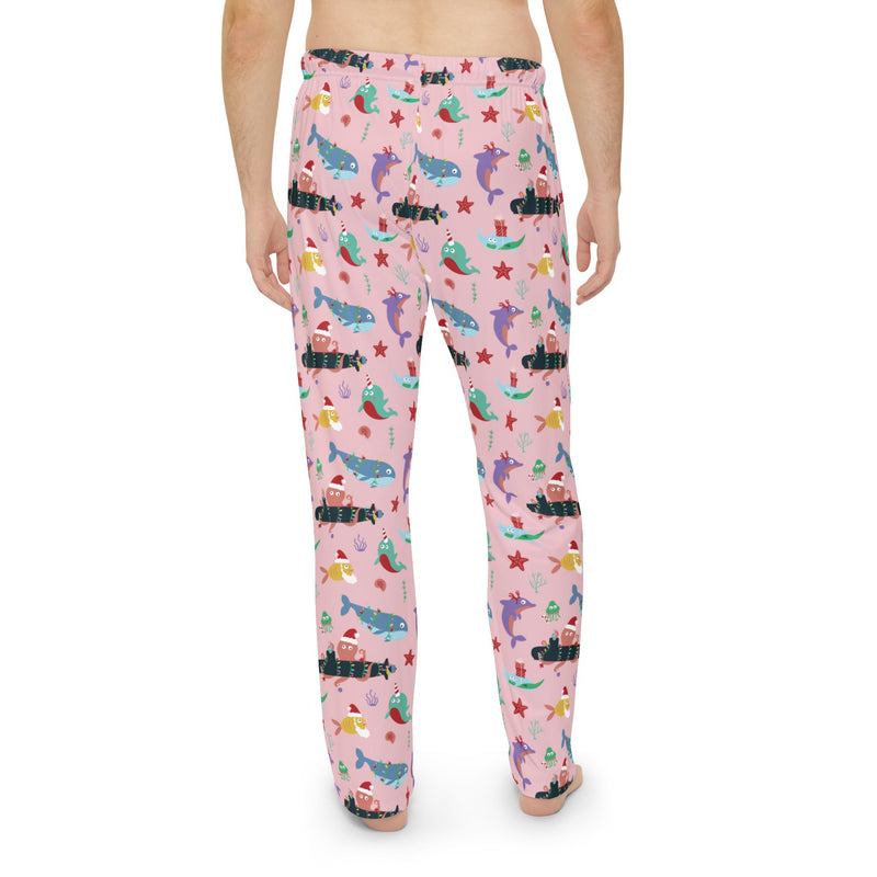 Kraken Christmas Men's Lounge Pants: Pink