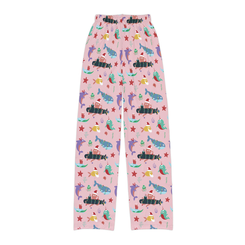 Kraken Christmas Kids Lounge Pants: Pink
