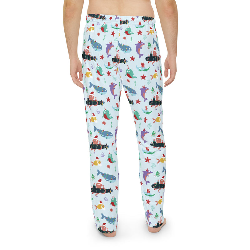 Kraken Christmas Men's Lounge Pants: Blue