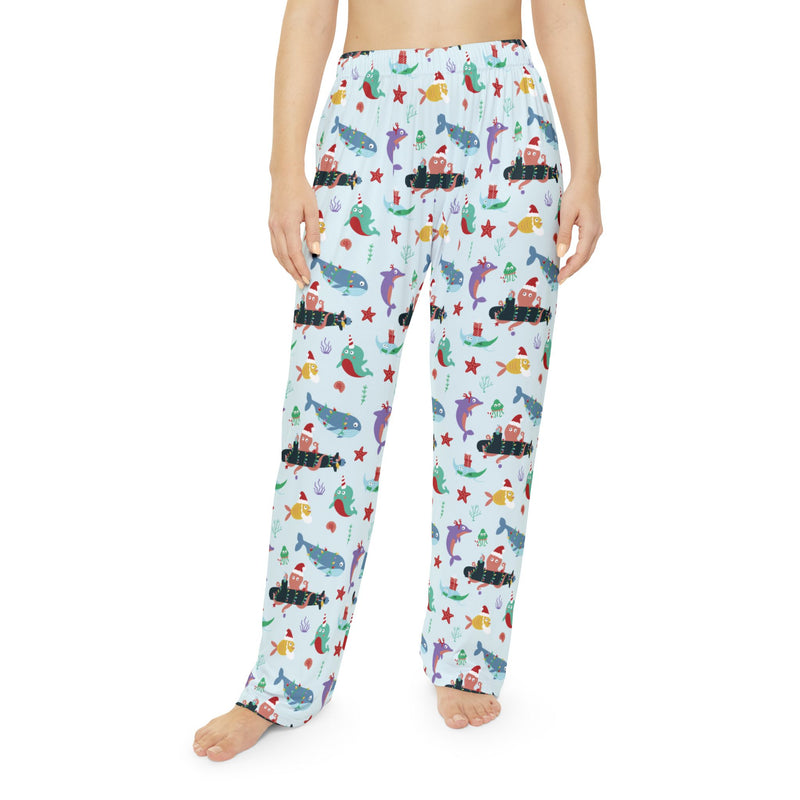 Kraken Christmas Women's Lounge Pants: Blue