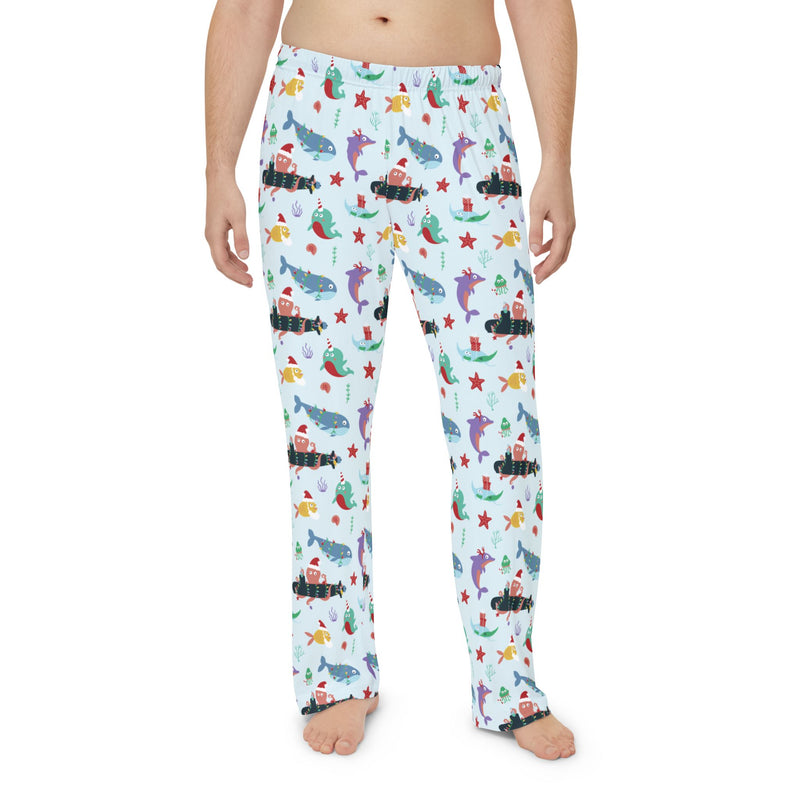 Kraken Christmas Men's Lounge Pants: Blue