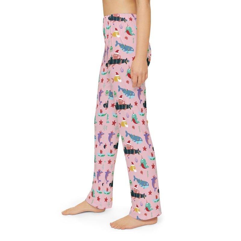 Kraken Christmas Kids Lounge Pants: Pink
