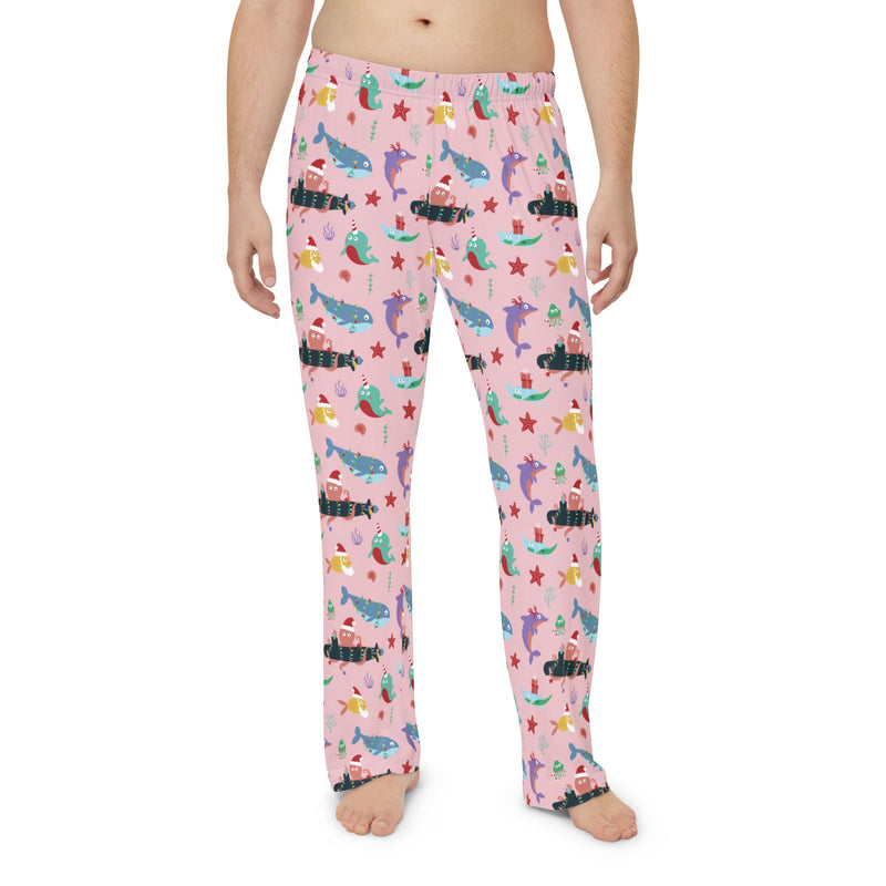 Kraken Christmas Men's Lounge Pants: Pink