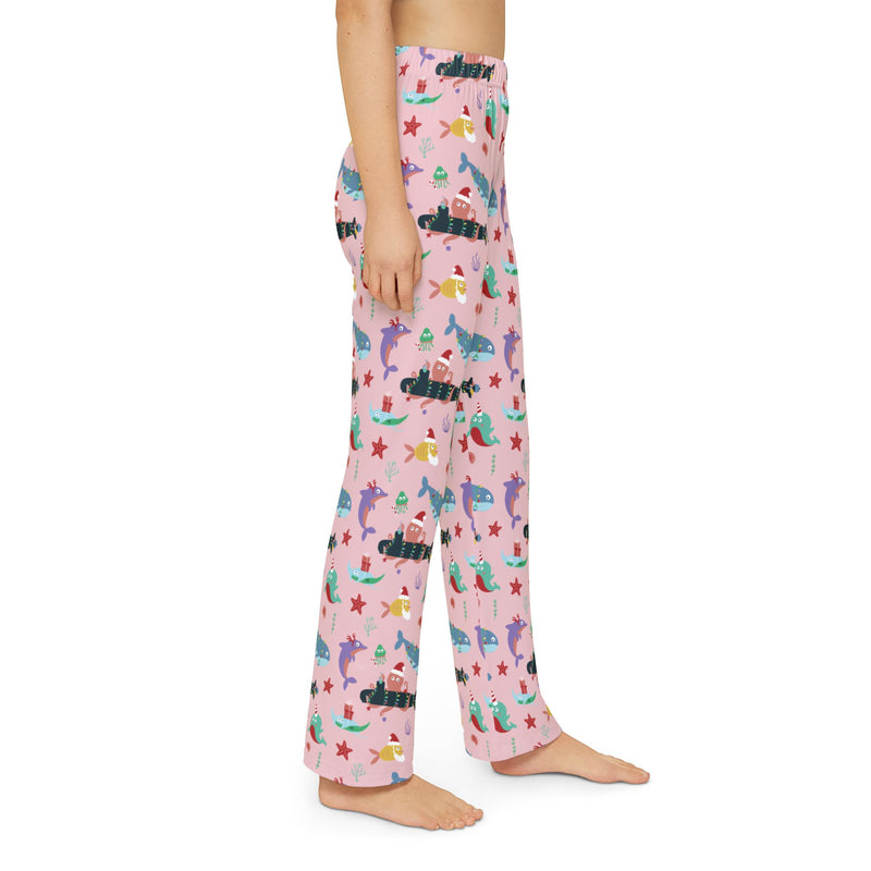 Kraken Christmas Kids Lounge Pants: Pink