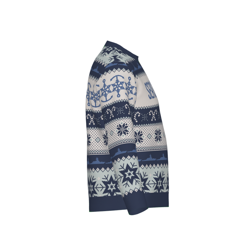 Seas and Greetings Ugly Knit Christmas Sweater: Destroyer