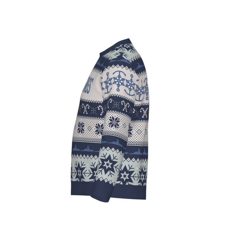 Seas and Greetings Ugly Knit Christmas Sweater: Destroyer