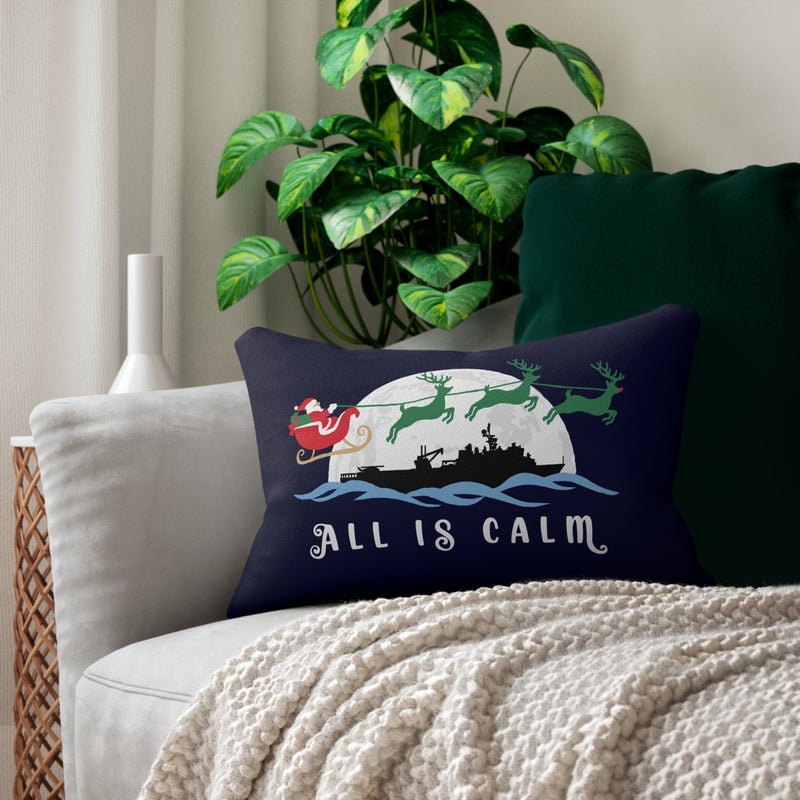 All Is Calm Lumbar 20x14 Pillow: Amphib