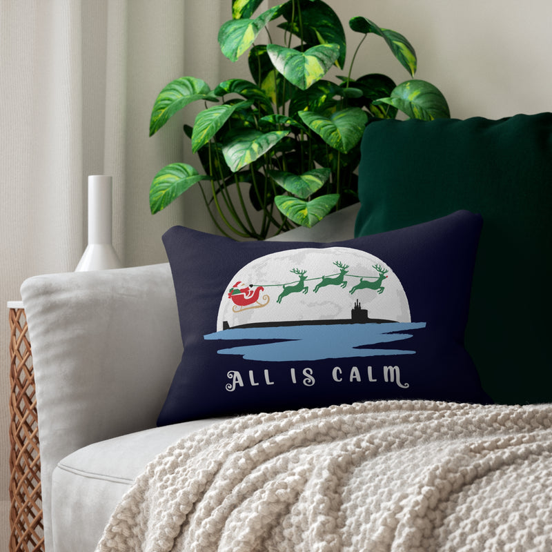 All Is Calm Lumbar 20x14 Pillow: Submarine