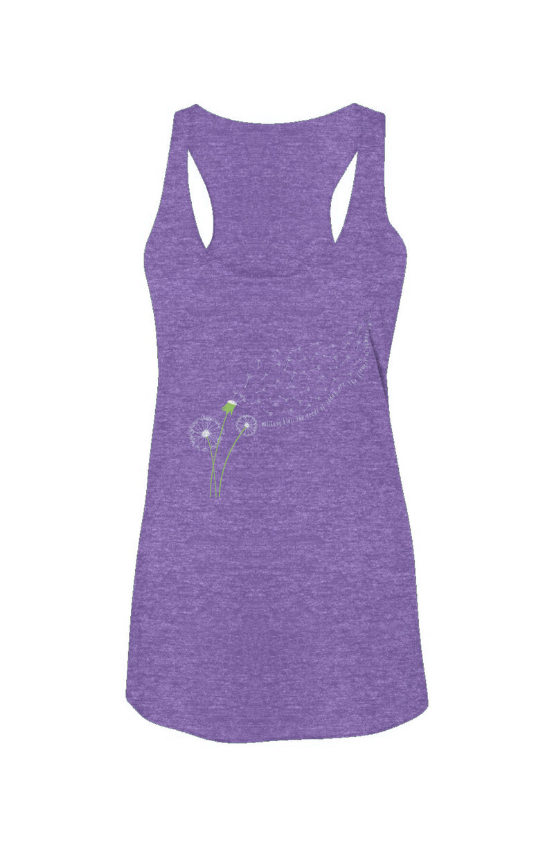 Dandelion Wish  Month of the Military Child Ladies' Racerback Tank