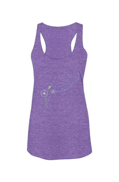 Dandelion Wish  Month of the Military Child Ladies' Racerback Tank