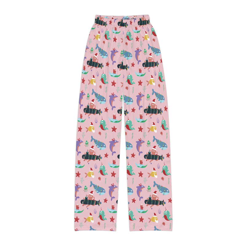 Kraken Christmas Kids Lounge Pants: Pink