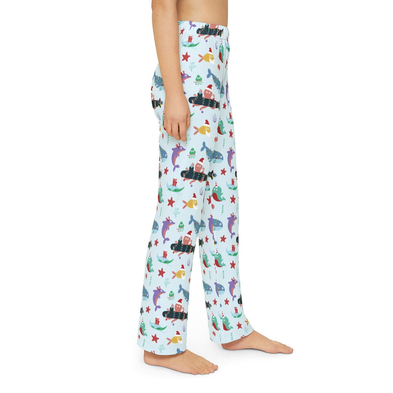 Kraken Christmas Kids Lounge Pants: Blue