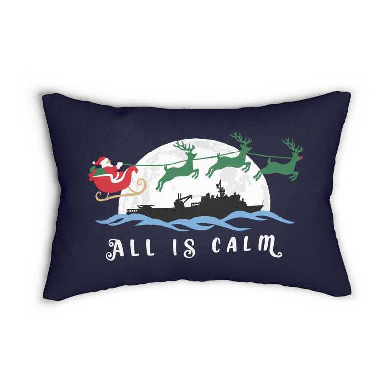 All Is Calm Lumbar 20x14 Pillow: Amphib