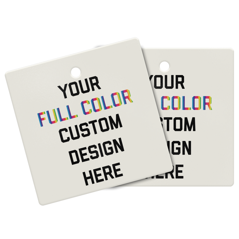 Custom Navy Porcelain Ornament: Square