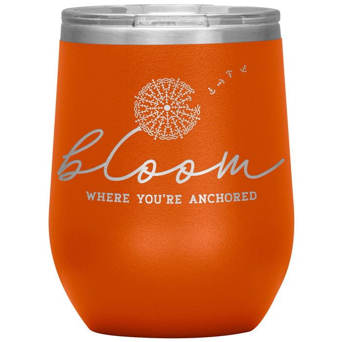 Bloom Where You're Anchored 12oz Wine Insulated Tumbler