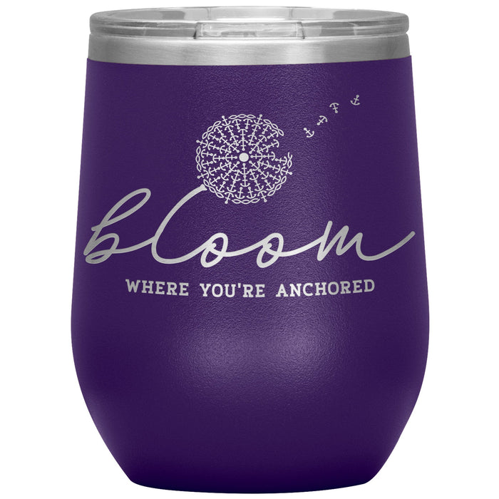 Bloom Where You're Anchored 12oz Wine Insulated Tumbler