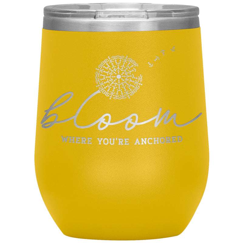 Bloom Where You're Anchored 12oz Wine Insulated Tumbler