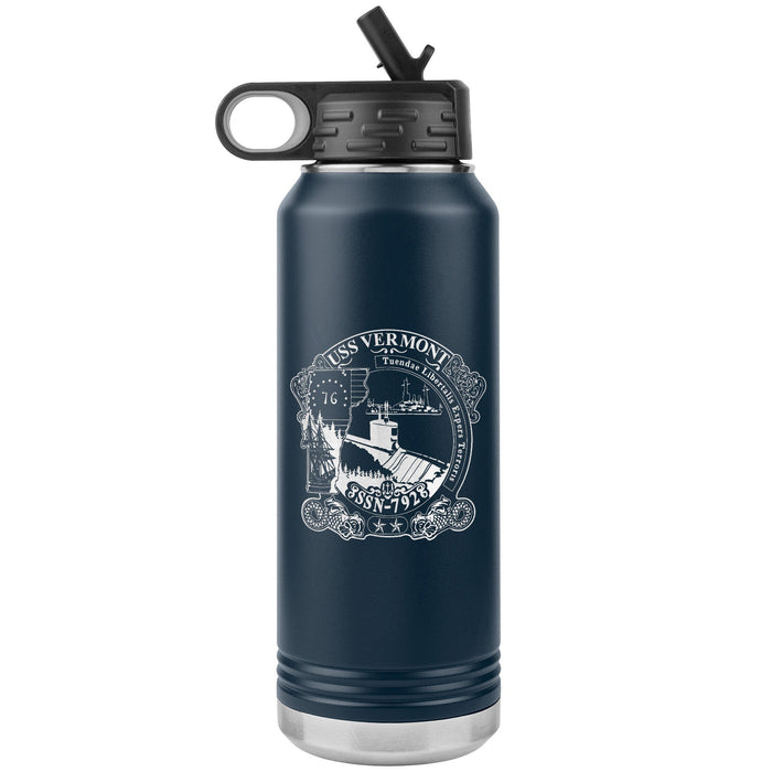 Custom Navy 32oz Insulated Water Bottle