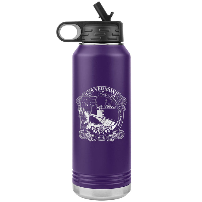 Custom Navy 32oz Insulated Water Bottle