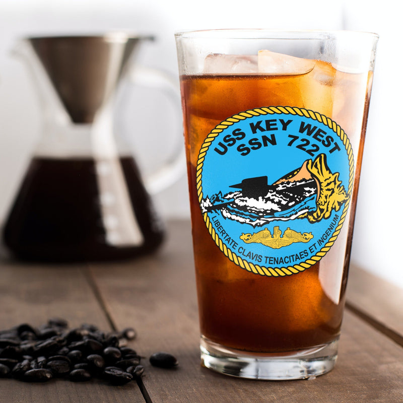 Custom Full Color Navy Crest Pint Glass Set of 2