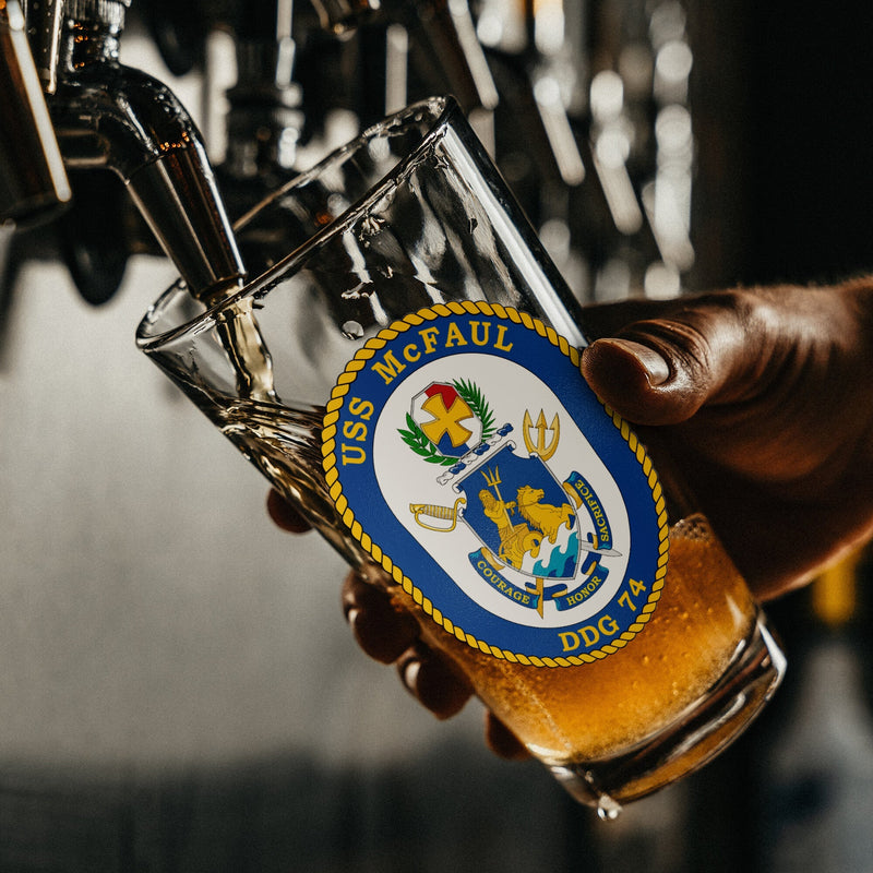 Custom Full Color Navy Crest Pint Glass Set of 2