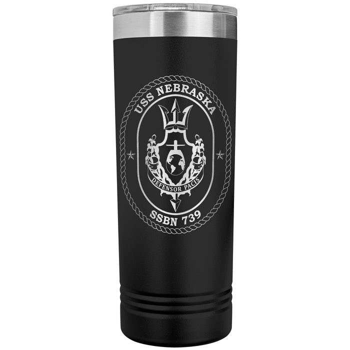 Custom Navy 22oz Skinny Tumbler