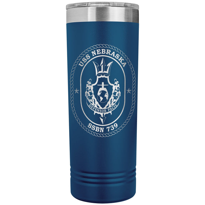 Custom Navy 22oz Skinny Tumbler