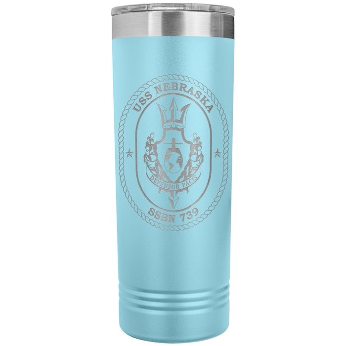 Custom Navy 22oz Skinny Tumbler