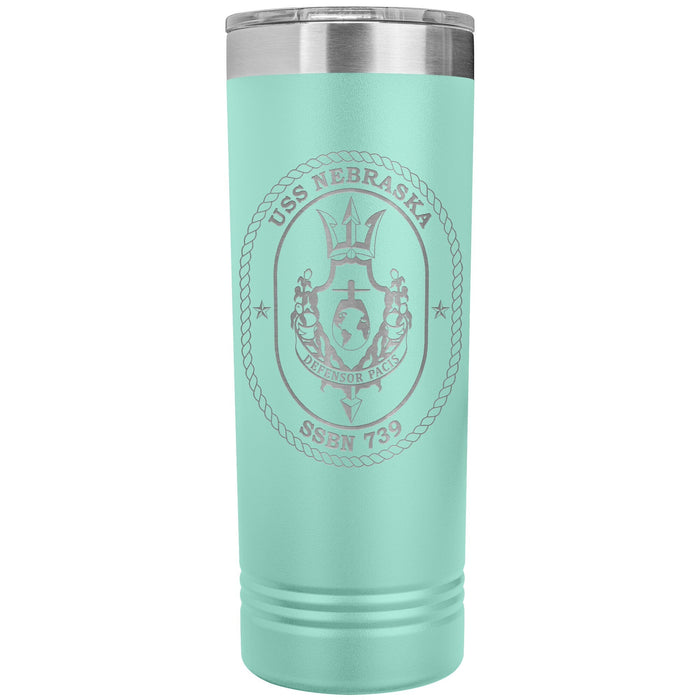 Custom Navy 22oz Skinny Tumbler