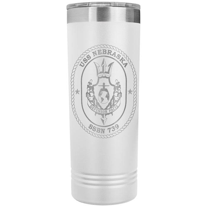 Custom Navy 22oz Skinny Tumbler