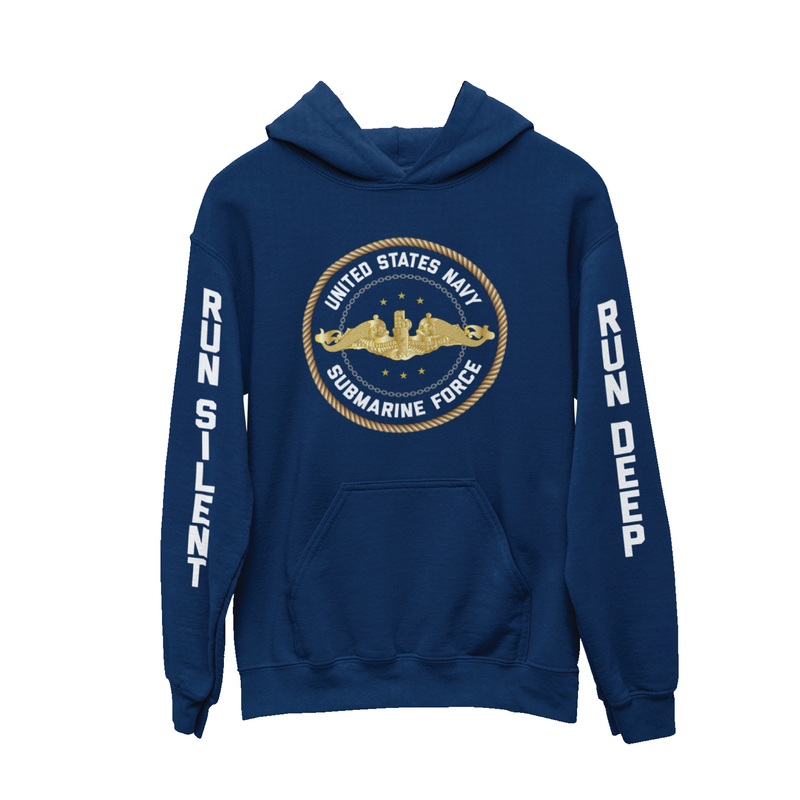 Run Silent, Run Deep Submarine Force Hoodie - Gold
