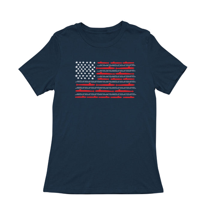 Submarine USA Flag Ladies' T-Shirt