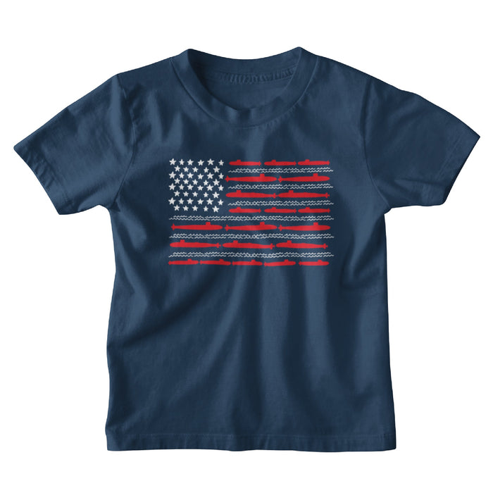 Submarine USA Flag Youth T-Shirt - Size Medium