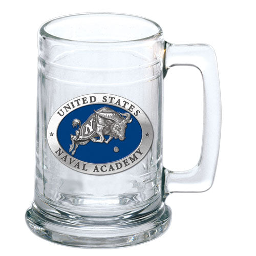 United States Naval Academy Goat Glass Stein