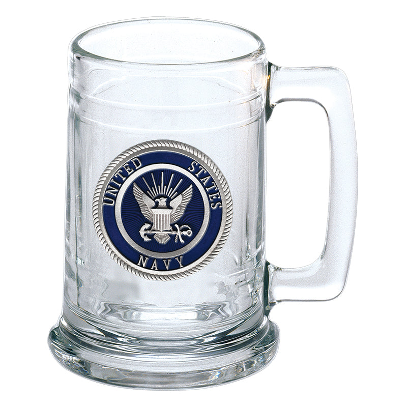 Navy Glass Stein