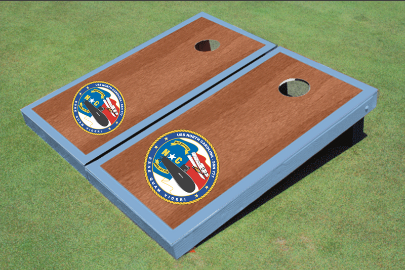 Custom Navy Cornhole Set