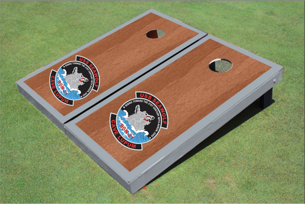 Custom Navy Cornhole Set