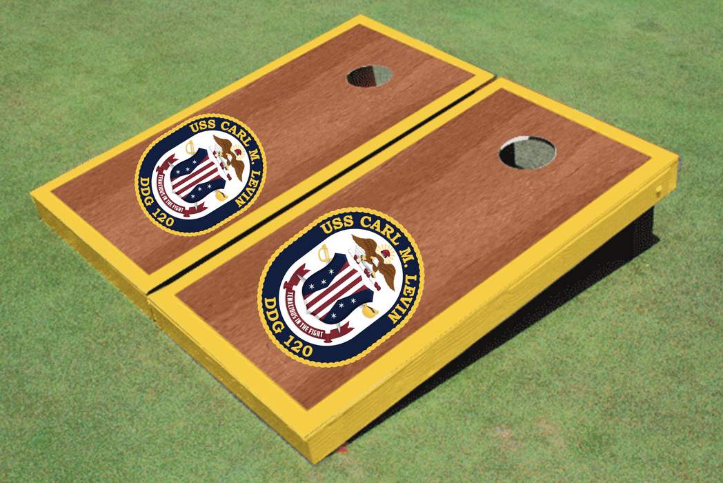 Custom Navy Cornhole Set