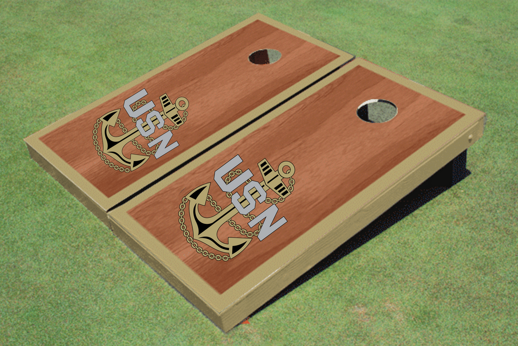 Custom Navy Cornhole Set