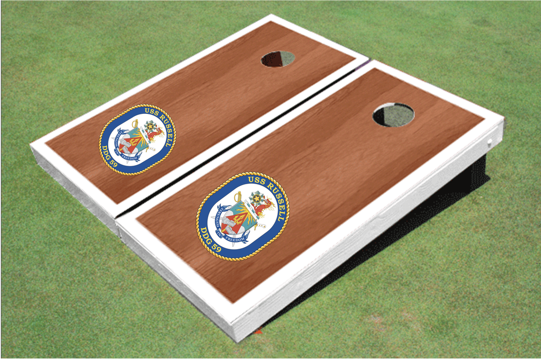 Custom Navy Cornhole Set