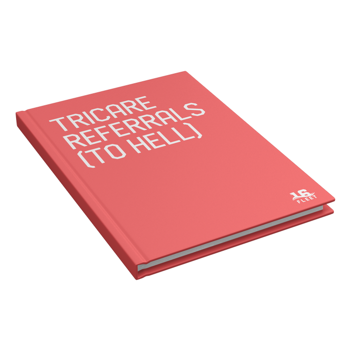 TriCare_Referrals_Hardcover_Journal_Closed_Cover_Angle_Mockup.png