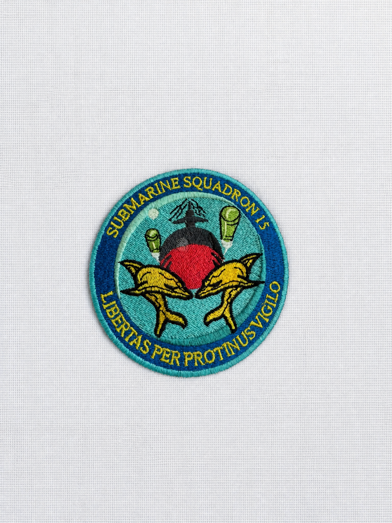 Custom Embroidered Navy Crest Cotton Tea Towel