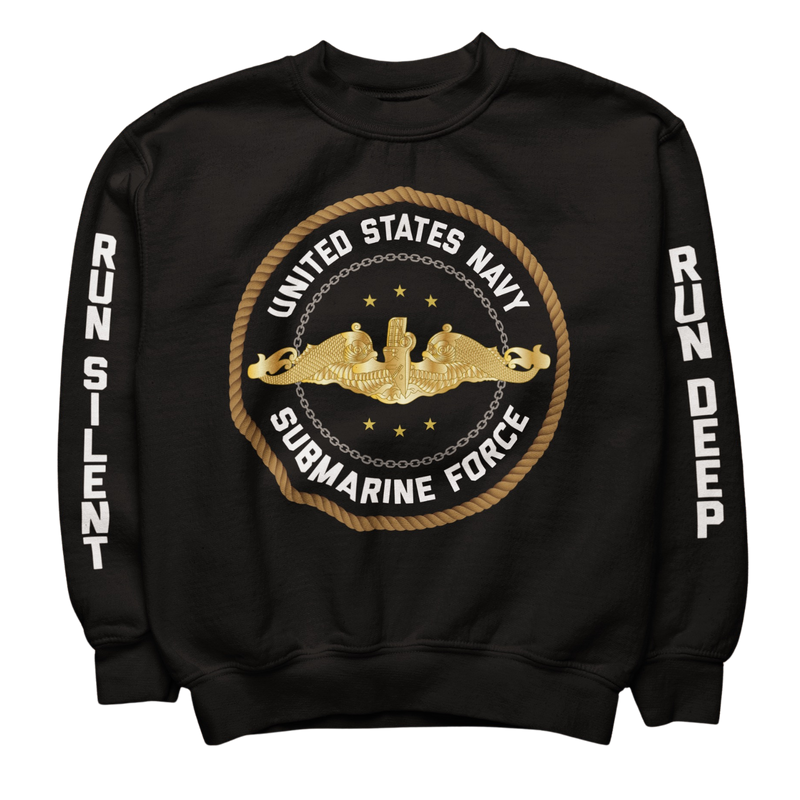 Run Silent Run Deep Submarine Force Sweatshirt: Gold