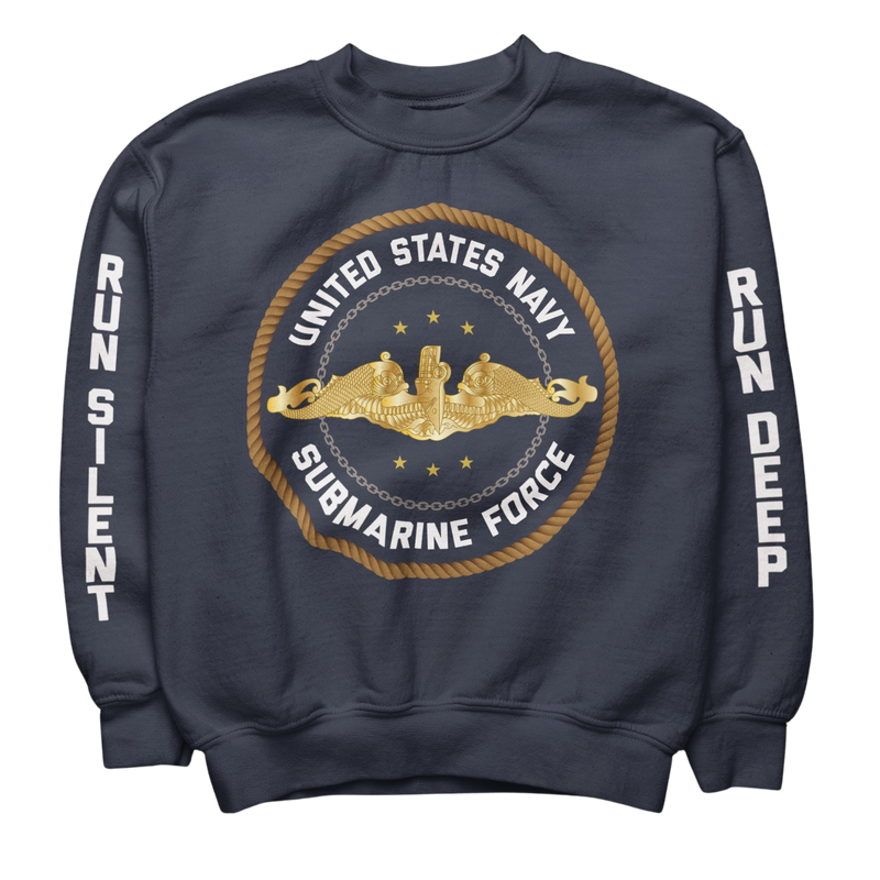Run Silent Run Deep Submarine Force Sweatshirt: Gold