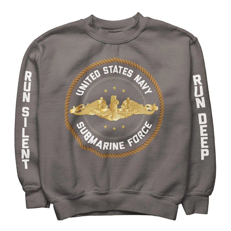 Run Silent Run Deep Submarine Force Sweatshirt: Gold