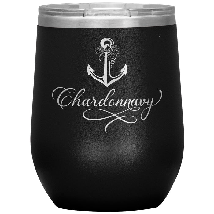 Vintage Chardonnavy 12oz Wine Insulated Tumbler