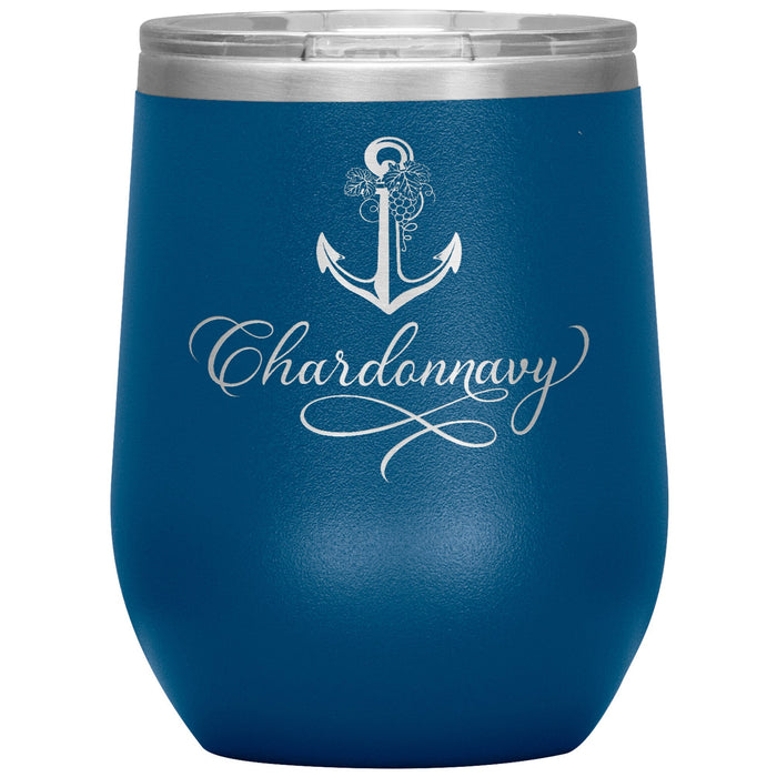 Vintage Chardonnavy 12oz Wine Insulated Tumbler