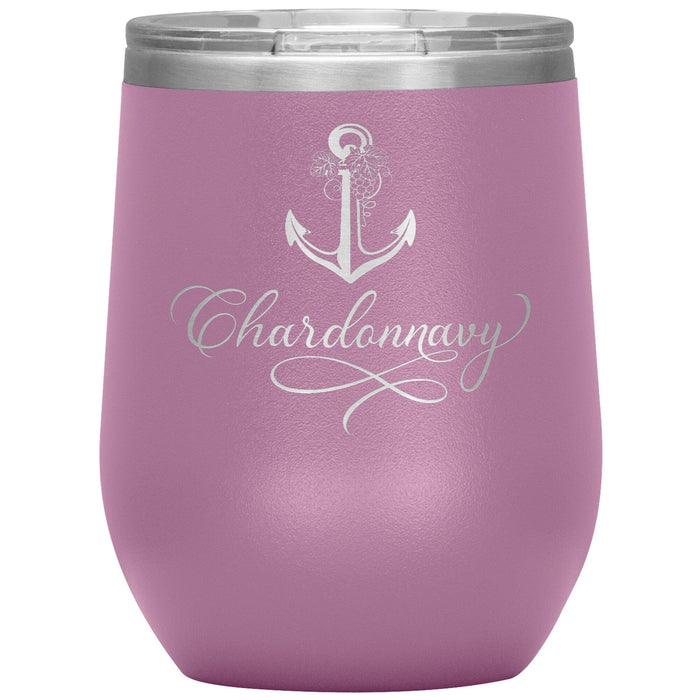 Vintage Chardonnavy 12oz Wine Insulated Tumbler