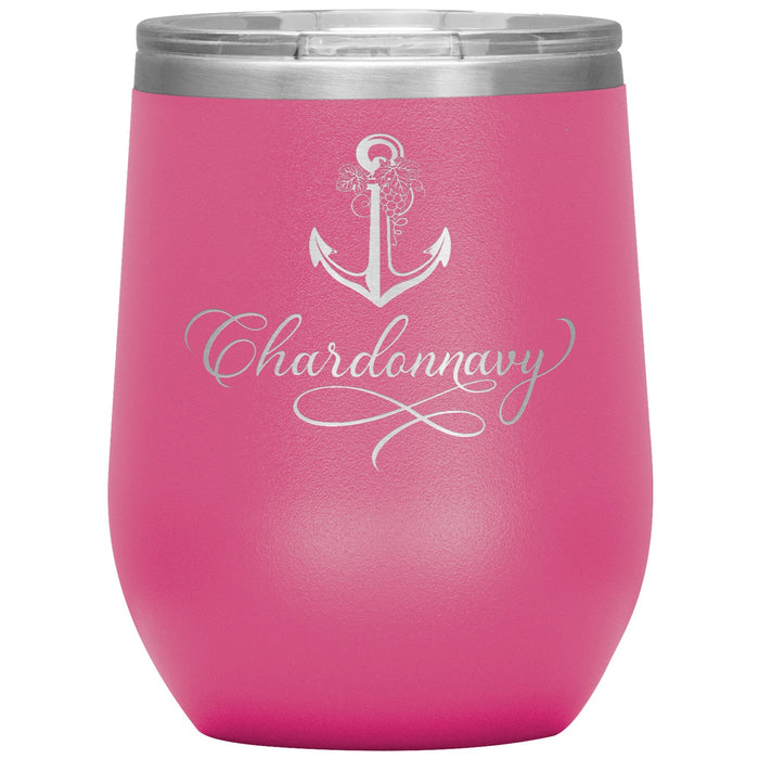 Vintage Chardonnavy 12oz Wine Insulated Tumbler