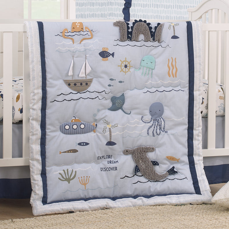 NoJo Submarine 4 Piece Nursery Crib Bedding Set